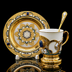 /ФПП-1перс Златоуст Набор кофейный на 1 персону Лазурит, с эмалью