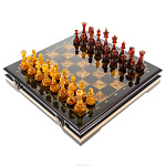 Шахматный ларец с фигурами из янтаря "Европа"