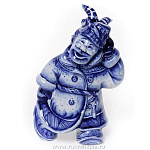 7767 Гжель Скульптура "Ряженый. Колядки" 20*11см Авт.Черновы Л.и В  