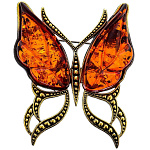 0049928/2103.4 Брошь Бабочка Ветерок (коньячный)