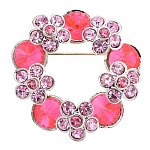  Традиции ФАБЕРЖЕ Брошь "РОЗОВЫЙ КРУГ" 2,9см 1022