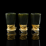 202527 Златоуст НАБОР СТОПОК , 3 шт, нефрит