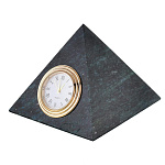 0056851/3186 Нат.камень Часы Пирамида большая  змеевик