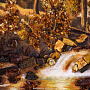 Картина янтарная "Водопад в горах" 60х80 см, фотография 4. Интернет-магазин ЛАВКА ПОДАРКОВ
