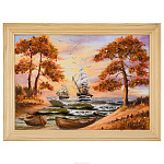 Картина янтарная "Пейзаж №18" 21х15 см