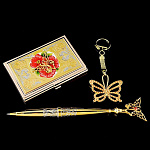 0037111 Златоуст НАБОР "БАБОЧКА":Ручка+визитница+брелок в уп.