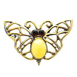 0045266/1788.4 Брошь Мотылек Ажурный (белый)