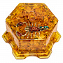 Шкатулка из янтаря шестиугольная "Скорпион", фотография 4. Интернет-магазин ЛАВКА ПОДАРКОВ