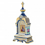 Киот настольный "Николай Чудотворец". Гжель 12х26 см, фотография 2. Интернет-магазин ЛАВКА ПОДАРКОВ