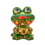 0063591 Хохлома Скульптура "ЛЯГУШКА ОЧАРОВАШКА" 7,,5*6*9см фарфор