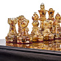 Шахматы с инкрустацией и фигурами из янтаря "Камелот" 45х45 см, фотография 6. Интернет-магазин ЛАВКА ПОДАРКОВ