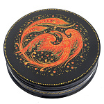 0048174/10*10см Шкатулка лаковая миниатюра Холуй"Жар-птица"2,1