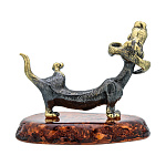 0076851/653 Сувенир Собака Такса писающая Сувенир (коньячный)