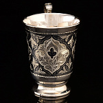 0040402 Серебро 875* КРУЖКА с гравировкой, чернение серебра в П/У