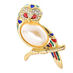  Традиции ФАБЕРЖЕ Брошь"СОВА НА ВЕТОЧКЕ" 5,8*3,7см 08182