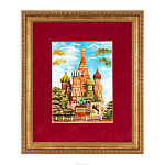 Картина янтарная "Храм Василия Блаженного" 70х60 см