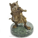 27588 Бронза Скульптура "Крыса" Восточный календарь (на пластине) 