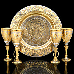 0069292 Златоуст НАБОР  блюдо+4 фужера в уп.