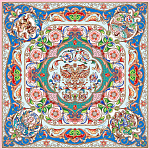 500006 Сувенирный платок "Шедевры русских эмальеров" 90*90 см, 70% шелк 30% вискоза МД Нины Ручкиной