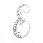 0071330/ДББКЕС516887 Бижутерия БРОШЬ БУКВА"Е" серебристая