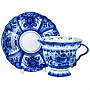 Чайная пара "Веревочка". Гжель, фотография 2. Интернет-магазин ЛАВКА ПОДАРКОВ