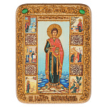 0056204/15*20см Икона подарочная"Целитель Пантелеймон"мор.дуб  в ПУ (RTI-252-3m)