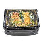   лаковая миниатюра ШКАТУЛКА "Два ежа"10*7,5*4см Авт.Краснов