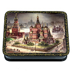 0070955  ШКАТУЛКА с росписью "МОСКВА"13*10*3,5 см 