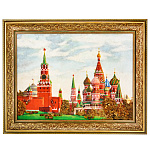 200761 НП-60*80 см Картина янтарная "МОСКВА. КРЕМЛЬ" двойной багет