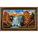 0073587-82*52см Картина янтарная крошка "ПЕЙЗАЖ" (70*40см внут.раз.)