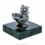 Статуэтка "Сова с книгой" на каменной подставке. Серебро 925*, фотография 2. Интернет-магазин ЛАВКА ПОДАРКОВ