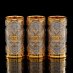 00630002 Златоуст СТОПКА-ГИЛЬЗА "Герб" 3 шт 3,4*6,7см  