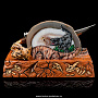 Нож сувенирный "Динозавр" на подставке. Златоуст, фотография 2. Интернет-магазин ЛАВКА ПОДАРКОВ