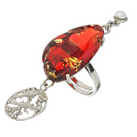 0068245/7,5г Серебро 925* КОЛЬЦО  вст.Янтарь