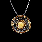 823930/11,50г сред.вес Серебро 925* ПОДВЕСКА  вст.Янтарь р/п