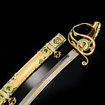 /ФПП Златоуст Оружие сувенирное САБЛЯ РУССКАЯ  малахит, эмаль