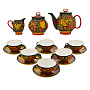 Чайный сервиз на 6 персон "Ягоды". Хохлома, фотография 1. Интернет-магазин ЛАВКА ПОДАРКОВ