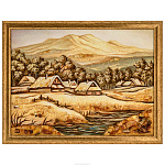 Картина янтарная "Зимний пейзаж" 30х40 см