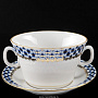 Чашка бульонная с блюдом "Кобальтовая сетка" форма "Молодежная" ИФЗ, фотография 2. Интернет-магазин ЛАВКА ПОДАРКОВ