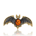 0045221/840.4 Брошь Летучая мышь (коньячный)