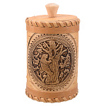 Туес для сыпучих продуктов из бересты "Медведь"