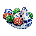  Гжель ПОДСТАВКА ПАСХАЛЬНАЯ "НАСЕДКА"