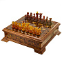 Шахматы с инкрустацией и фигурами из янтаря 50х50 см, фотография 1. Интернет-магазин ЛАВКА ПОДАРКОВ