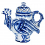 Чайник "Петух". Гжель, фотография 3. Интернет-магазин ЛАВКА ПОДАРКОВ