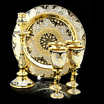 0055760/0900 Златоуст НАБОР ВИННЫЙ:Блюдо 230мм+4рюмки+подсвечник в уп