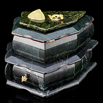 0028039/010 Нат.камень ШКАТУЛКА УГЛОВАЯ 2 ОТДЕЛЕНИЯ 170*100*130