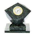 0054617/11*11*8см  Мрамор (Верде Гватемала) Часы "Куб" в огранке зеленый