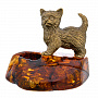 Статуэтка с янтарем "Котенок Тиша", фотография 4. Интернет-магазин ЛАВКА ПОДАРКОВ