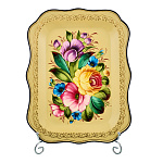 Поднос с авторской росписью "Цветы" 33х25 см