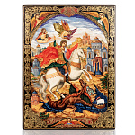 0059812   ИКОНА рукописная "Георгий Победоносец" 26*35*4см